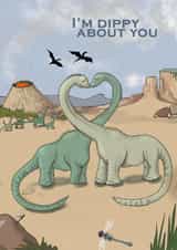 Dippy about you dinosaur card created by Charming Badger