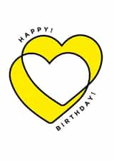 Yellow Heart Happy Birthday Card created by One Girl Studios