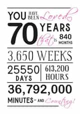 You Have Been Loved - 70th Birthday created by Me to You Art Boutique