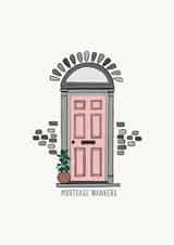 Rude New Home Card - Pink Front Door - Mortgage Wankers created by Courtney Andrews