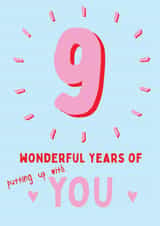 9 Wonderful Years Of Putting Up With You - Happy Anniversary Card created by @Laura Lonsdale Designs