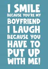 Funny happy birthday anniversary Valentine’s card for husband from wife created by Naomi Park