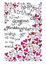 Happy Birthday Gorgeous Granddaughter - With Love - Birthday Card created by Paperlicious