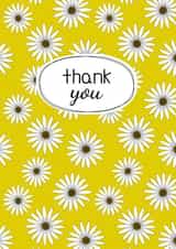 Hand drawn daisy pattern thank you card created by Gellie Design