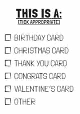 Funny Checklist Any Occasion Card created by Tishy Tashy