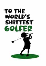 Funny Rude golfer Father's Day card created by Nancy Walsh