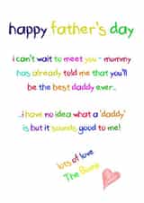 Father's Day card for a 'dad to be' from the Bump created by Shore Designs