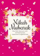 Nikah Mubarak -  Floral Border & Special Words card created by Eastern Print Studio