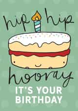 Hooray birthday cake card created by Dottypink Designs