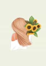 Sunflower Girl Just to say card created by Beach Life Studio