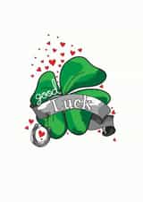 Four Leaf Clover Good Luck Card created by Nicky Luck