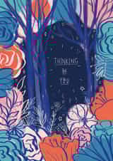 Thinking of you pretty night forest floral card created by Envy Row