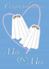Congratulations Mrs and Mrs - Veil wedding card created by StuArt
