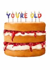 You’re old birthday cake created by Katie Tinkler illustration