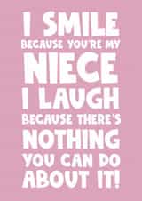 Funny happy birthday greeting card for your niece smile laugh created by Naomi Park