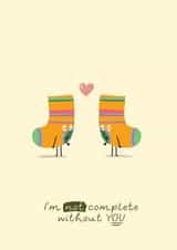 Not Complete Without You Sock Pun Anniversary Card created by Love Gemma & Co