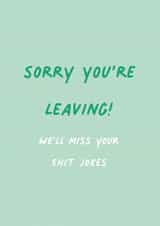 Shit Jokes, Leaving Card created by Amy V Packham Art