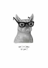 Am I a joke to you? Funny French Bulldog in glasses created by Vivi Lake