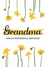 Classic Birthday Card - Buttercups - For Grandma created by Jasmine Coster - JazziCreates
