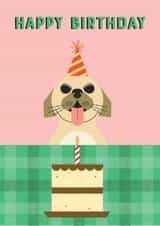 Birthday Cake and Party Dog created by @simonwelchillustration