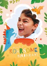 Personalised Birthday Photo Card created by Powerful Paper Co - Roarsome Birthday Dinosaur Photo Card