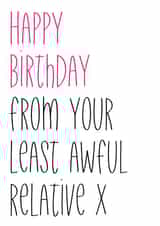 Least Awful Relative Birthday Card created by HabFab