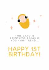 Pointless First Birthday Card 1000 created by URGHH Card Co.