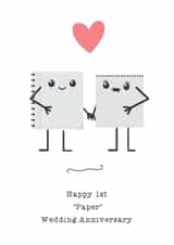 Cute Paper Pun Anniversary Card - Happy 1st Paper Wedding Anniversary created by Carly's Crafts