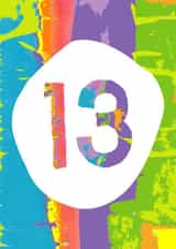 Bright Colourful 13th Birthday Card created by size3art