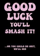 Good Luck joke card created by Marshmallowy Designs