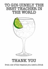 Gin themed Teacher thank you card  created by Wooden It Be Precious