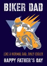 Motorbike biking biker dad Father’s Day card created by Evezee