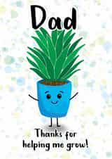 Father’s Day card dad thanks for helping me grow created by Lauren Osborne