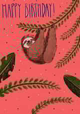 Relaxing Sloth Birthday Card created by Molliemadethis