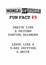 World of Work fun fact card created by Tilly From The Tuck Shop