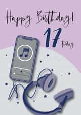 Music Lover 17th Birthday Card created by Jackie Ponwaye Design