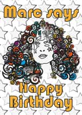 Marc Bolan Glam Rock Birthday card created by Anna Ratty