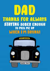 Funny Birthday Card - For Dad - Taxi created by Funnilyenough