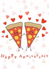 Happy anniversary pizza card created by Northern Notes