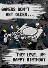 Gamers don't get older, they level up! Birthday card created by Trickyy