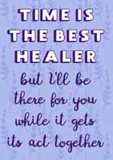 Time is the Best Healer Sympathy card created by Timespun Threads