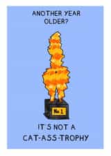 CAT-ASS-TROPHY Birthday Card created by Meg Lillicrap Studio