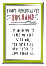 Happy Anniversary Lucky Husband created by Go La La!