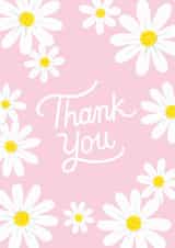 Pink Daisies Floral Thank You Card created by Jacqui Lee