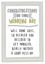Wedding Piss Up card created by Go La La!