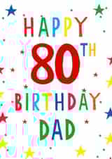 Happy 80th Birthday - For Dad - Stars created by Earlybird