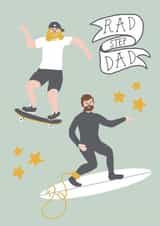 RAD STEP DAD fathers day card created by Poppy Jane Prints