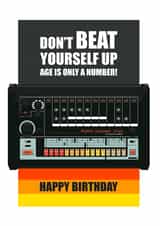 TR808 AGE IS ONLY A NUMBER! Birthday card. created by RetroMotion Artwork