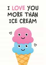 I Love You More Than Ice Cream card created by Kiddy Winks Prints