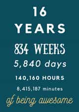 awesome 16th birthday card  created by ERC Design